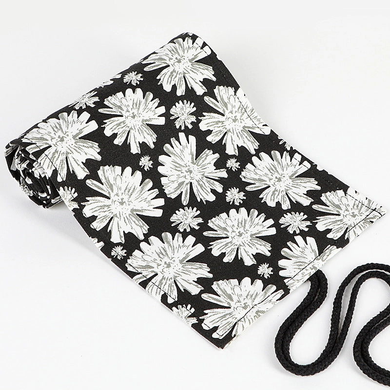 Fashion Geometric Printing Large Capacity Canvas Pencil Pouch Stationery