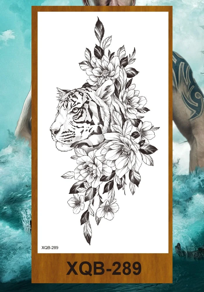 Waterproof Temporary Tattoo Sticker Hipster Tattoo Man Woman Tattoo Body Tattoo Art Tatuajes Big Tiger Lion Wolf Rose Arm Tatto