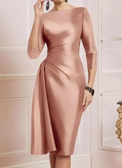 Retro Stripe Elements Long Sleeve Dress