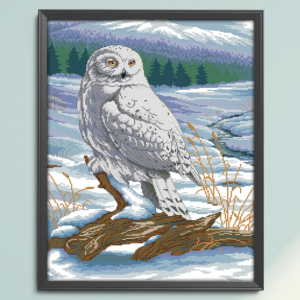 DIY Stamped Cross Stitch 14CT Full Embroidery 41*54cm - Snow Sculpture