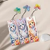 3Pcs DIY Pearl Painting Cat Bookmark with Butterfly Pendant Home Office Supplies Gift for Book Lovers