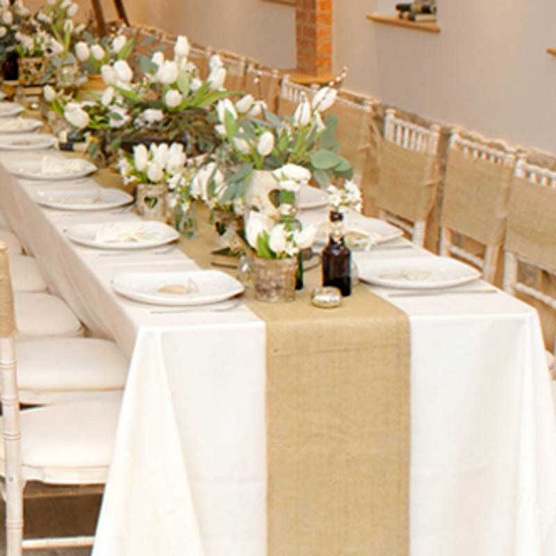 Jute Table Flag Nordic Material Festival Durable Retro Jute Table Cloth 