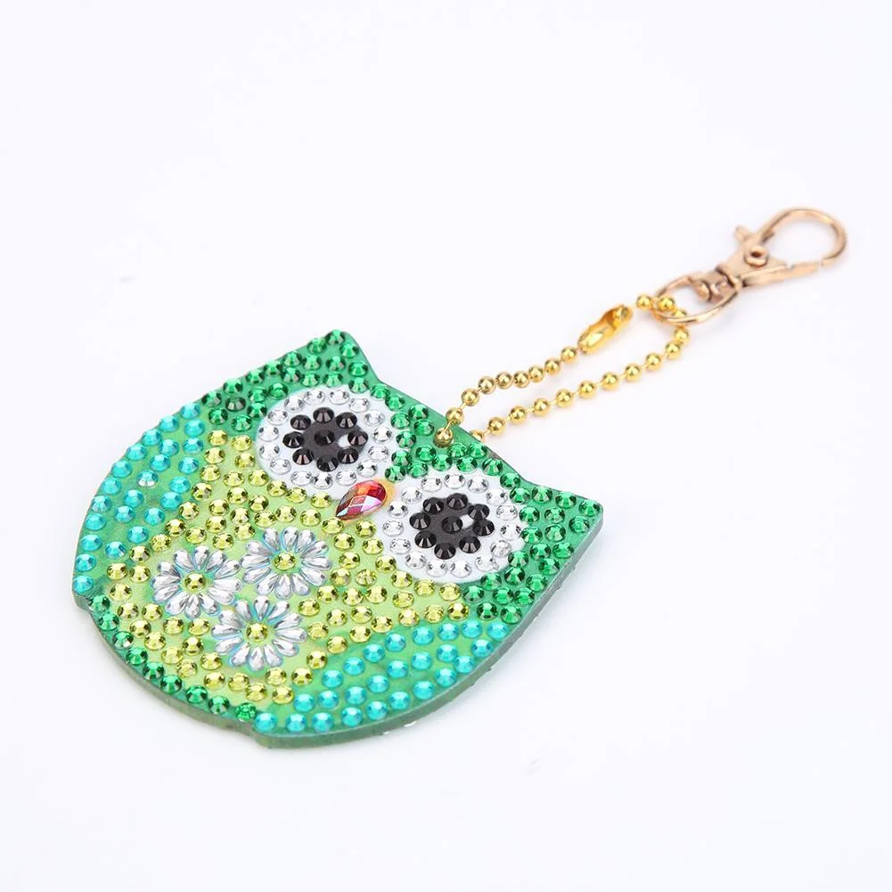 5pcs DIY Bird Full Drill Special Shaped Diamond Painting Keychains Pendant