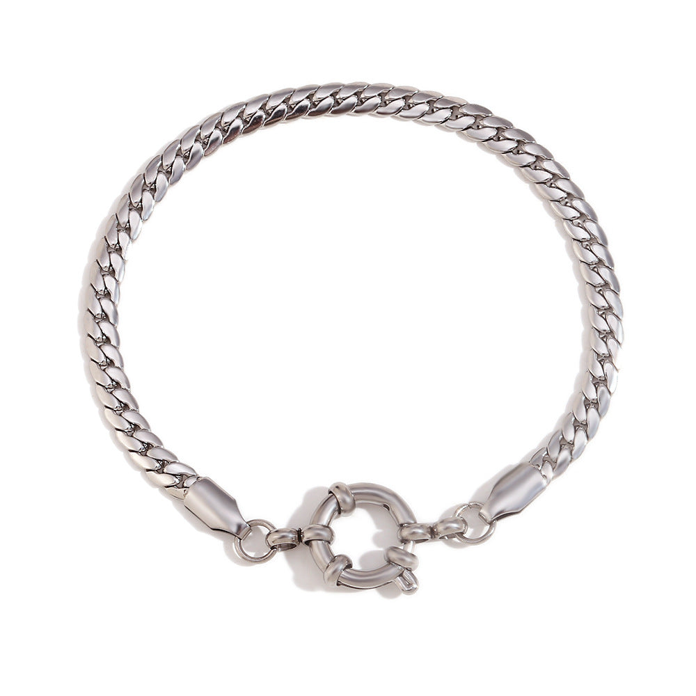 Women Fashion Stripe Geometric Stainless Steel Electroplating Bracelets