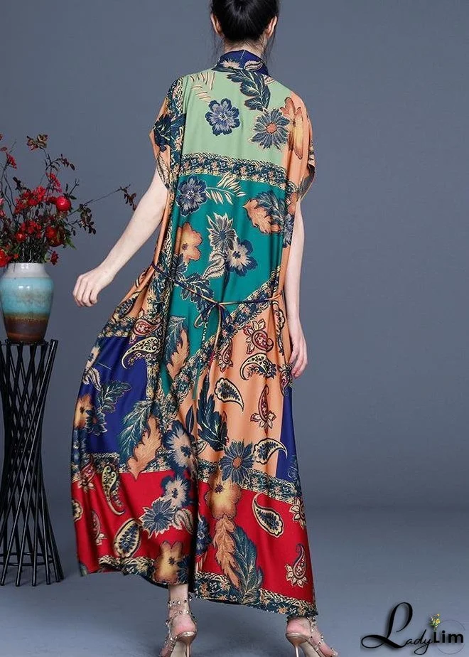 Boutique Yellow Print Summer Short Sleeve Cardigan Long