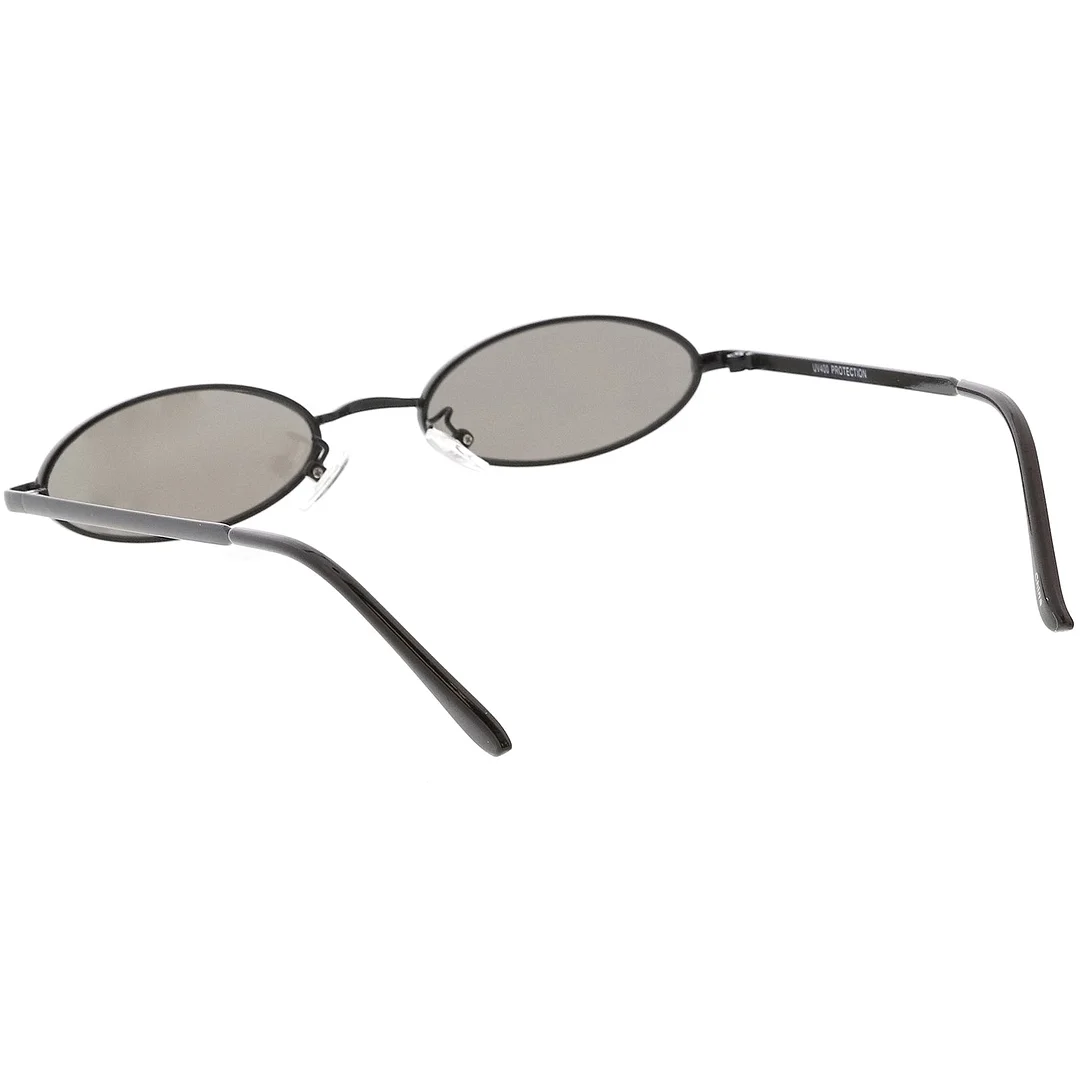 Extreme Small Oval glasses Color Mirrored Flat Lens 51mm