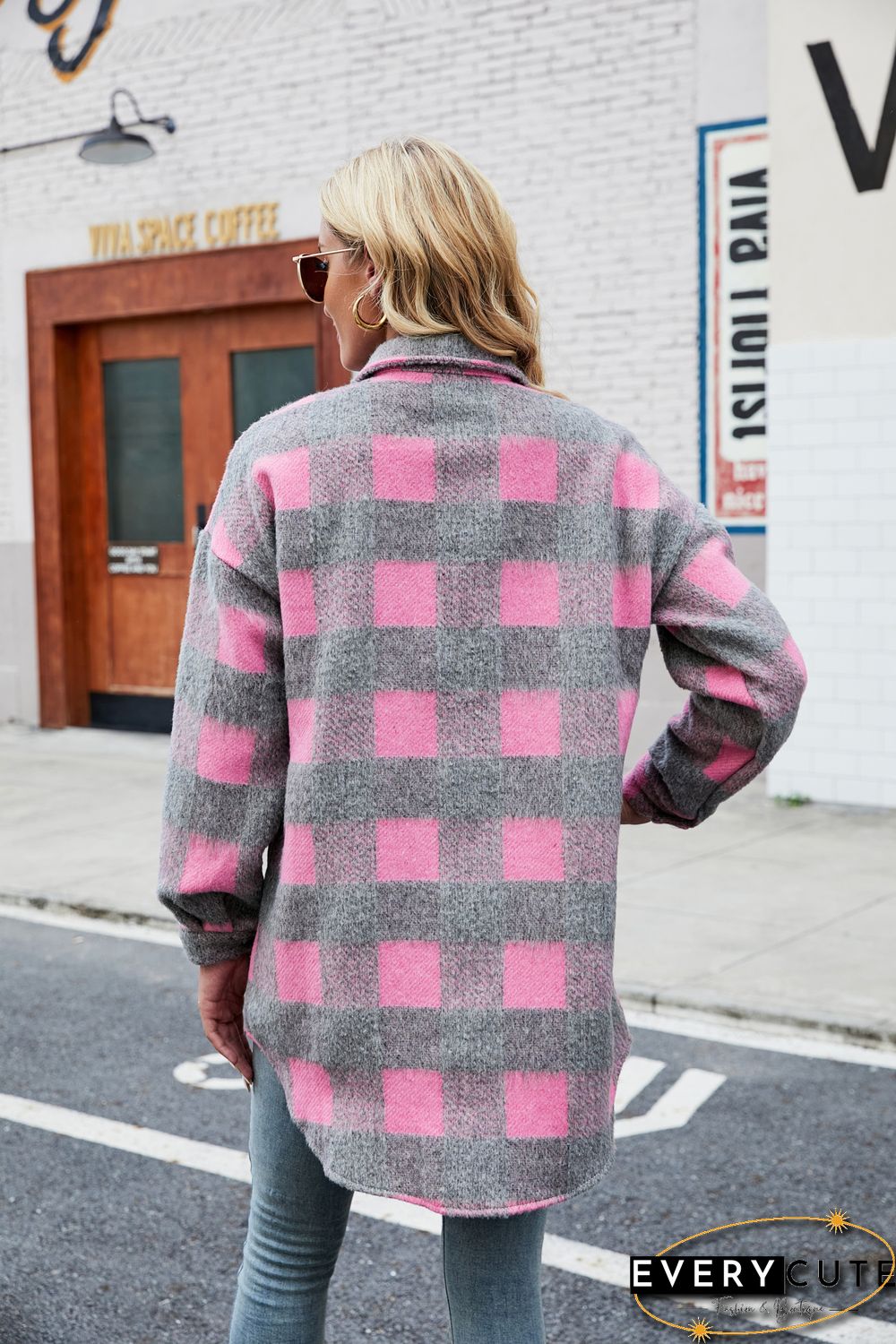 Collar Button Down Thick Shacket Jacket
