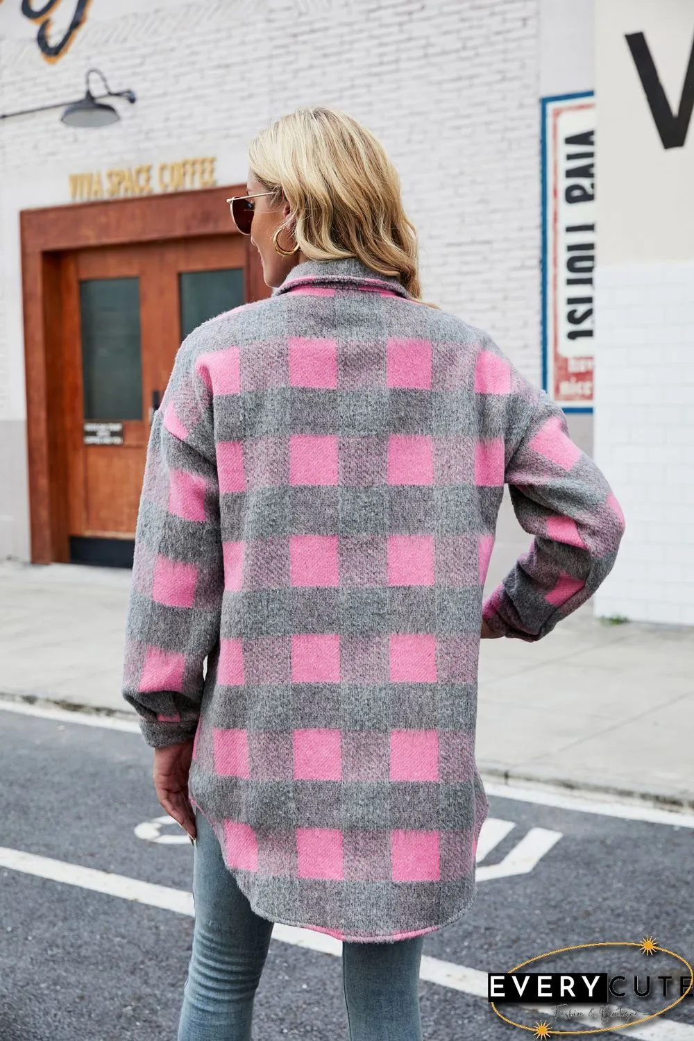 Collar Button Down Thick Shacket Jacket