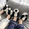 Gioiacombo™ Calde scarpe da casa carine per cani in bianco e nero in peluche