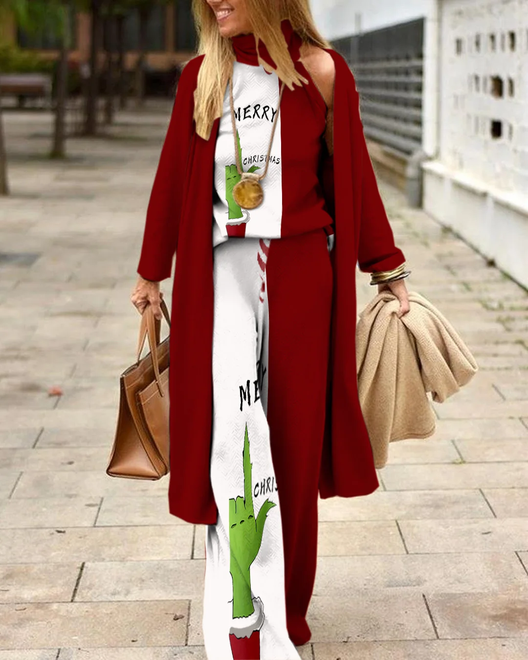 Herringbone Sweater Three-Piece Suit 00b2