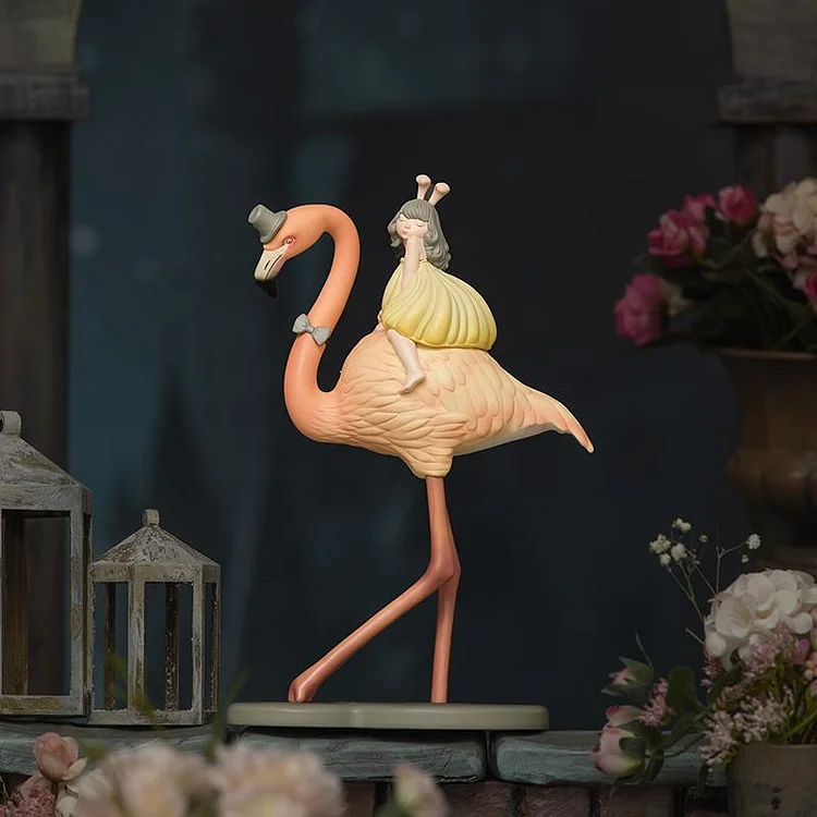 White Night Fairytale Flamingo Ornament