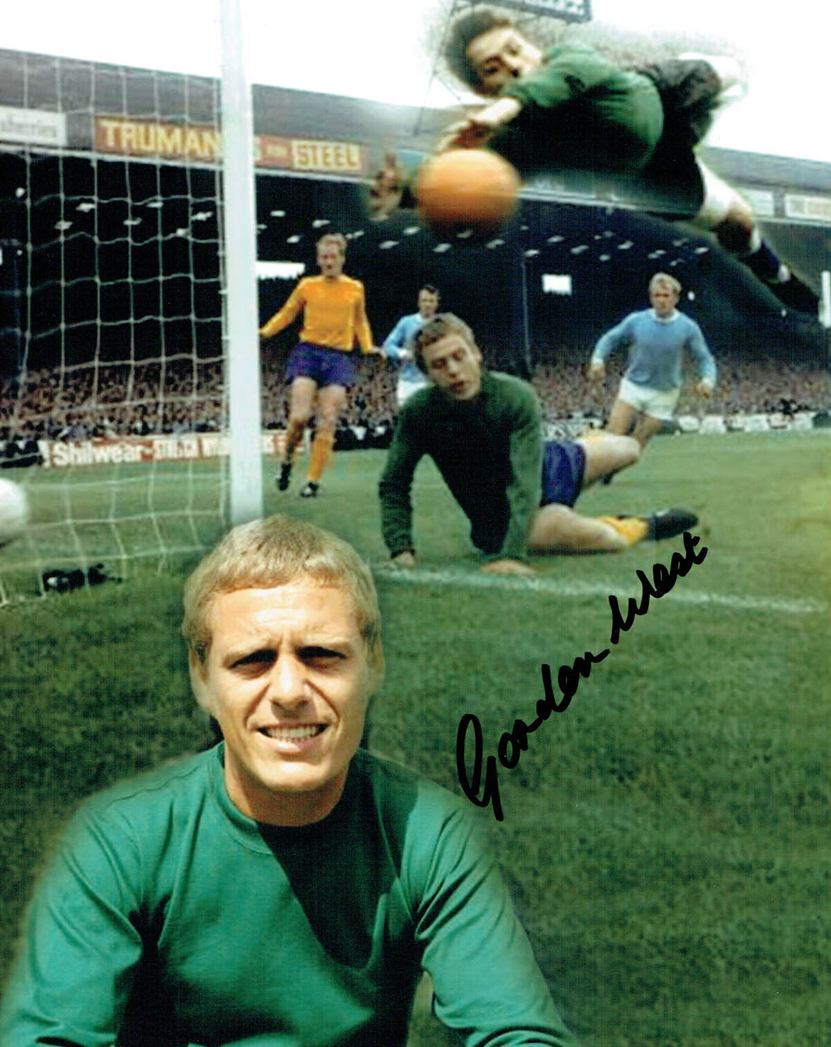 Gordon WEST SIGNED Autograph 10x8 Montage Photo Poster painting AFTAL COA Everton Goalkeeper