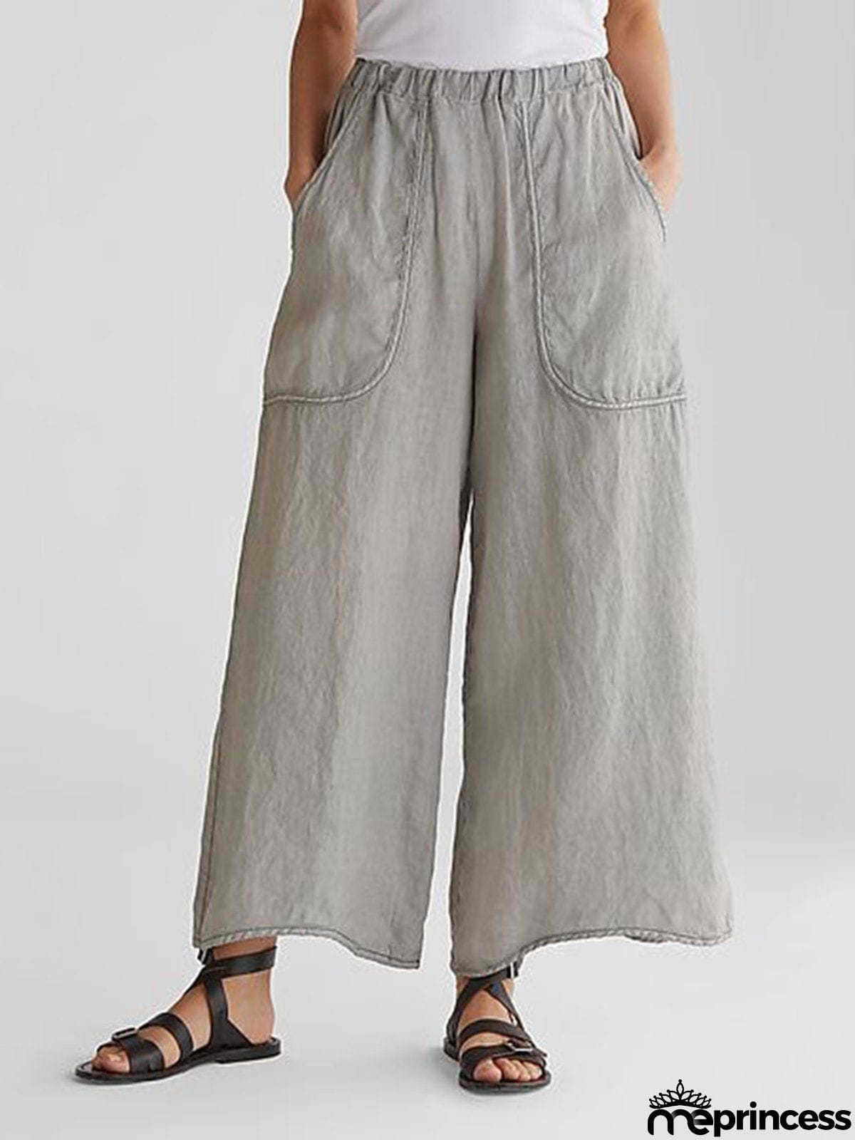 Women's Casual Comfy Wide Leg Linen Pants