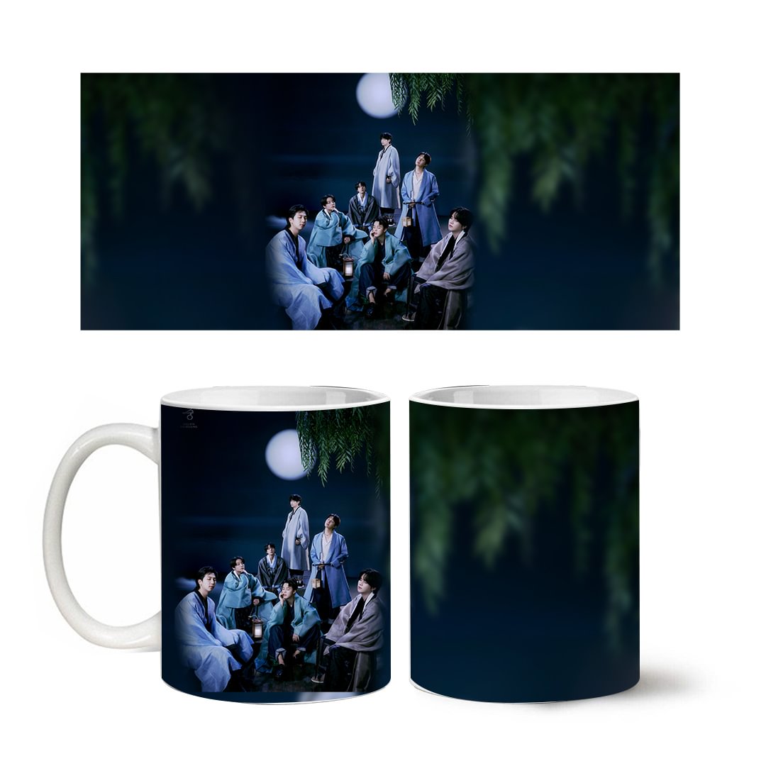 BTS DALMAJUNG 2022 Ver Coffee Mugs Heat Sensitive Color Changing Cup,12 oz Black and White