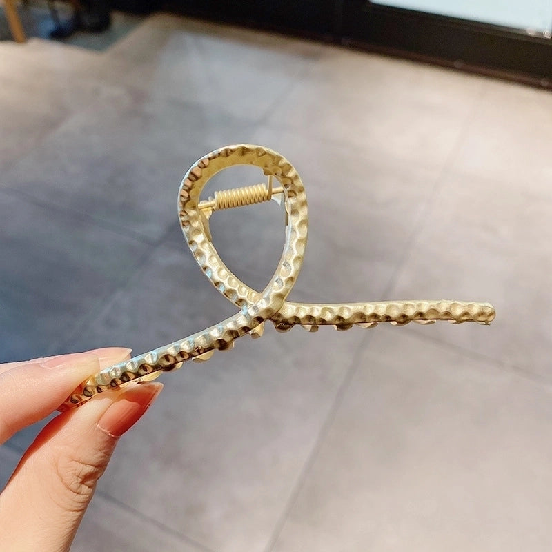 Simple Metal Catch Clip Large Shower Pearl Shark Clip