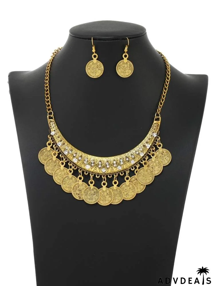 3pcs Vintage Coin Charm Jewelry Set