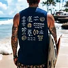 Men's Retro Casual Summer Surf Print Tank Top by Inlyline