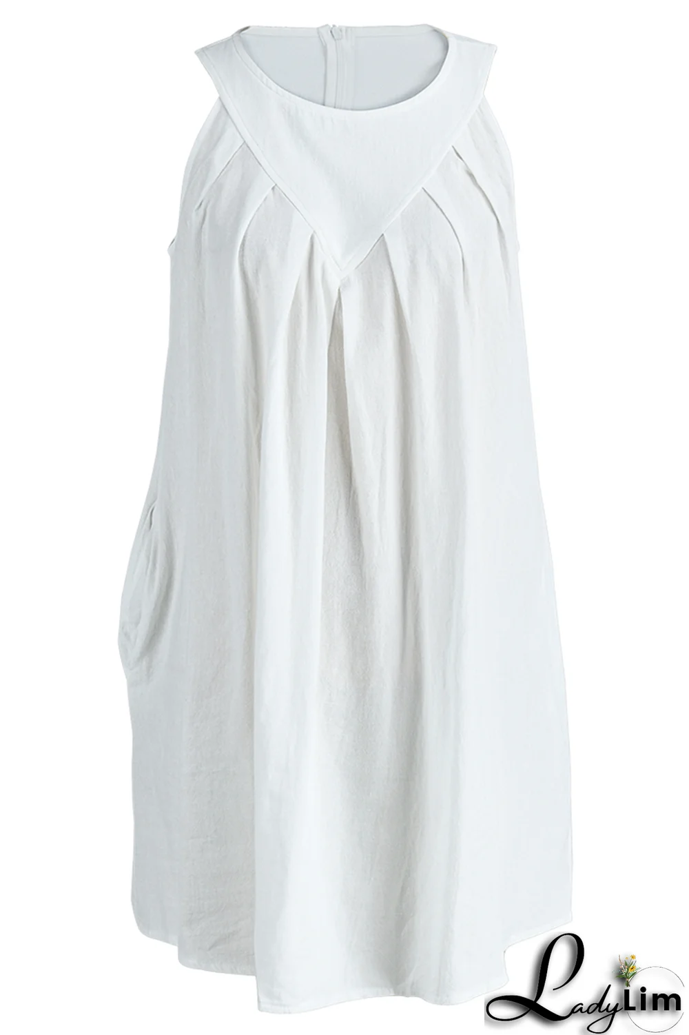 Yellow Casual Solid Patchwork O Neck Straight Dresses