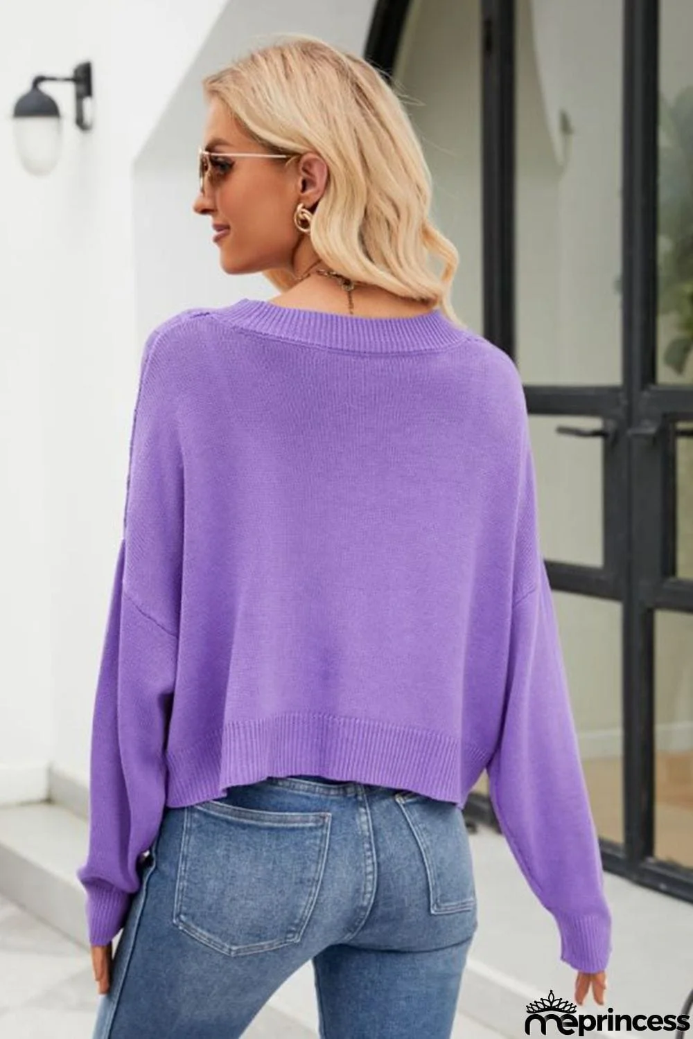 V-Neck Button Down Cardigan