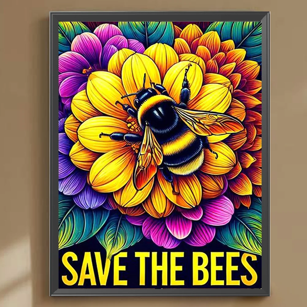 Diamond Painting - Full Round Drill - Flower Bee(Canvas|30*40cm)