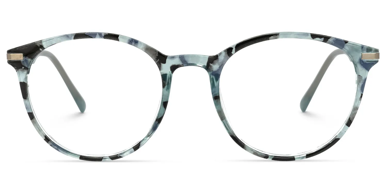 Jeanna Blumendruck-GrÃ¼n Rund Brille Blumendruck-GrÃ¼n