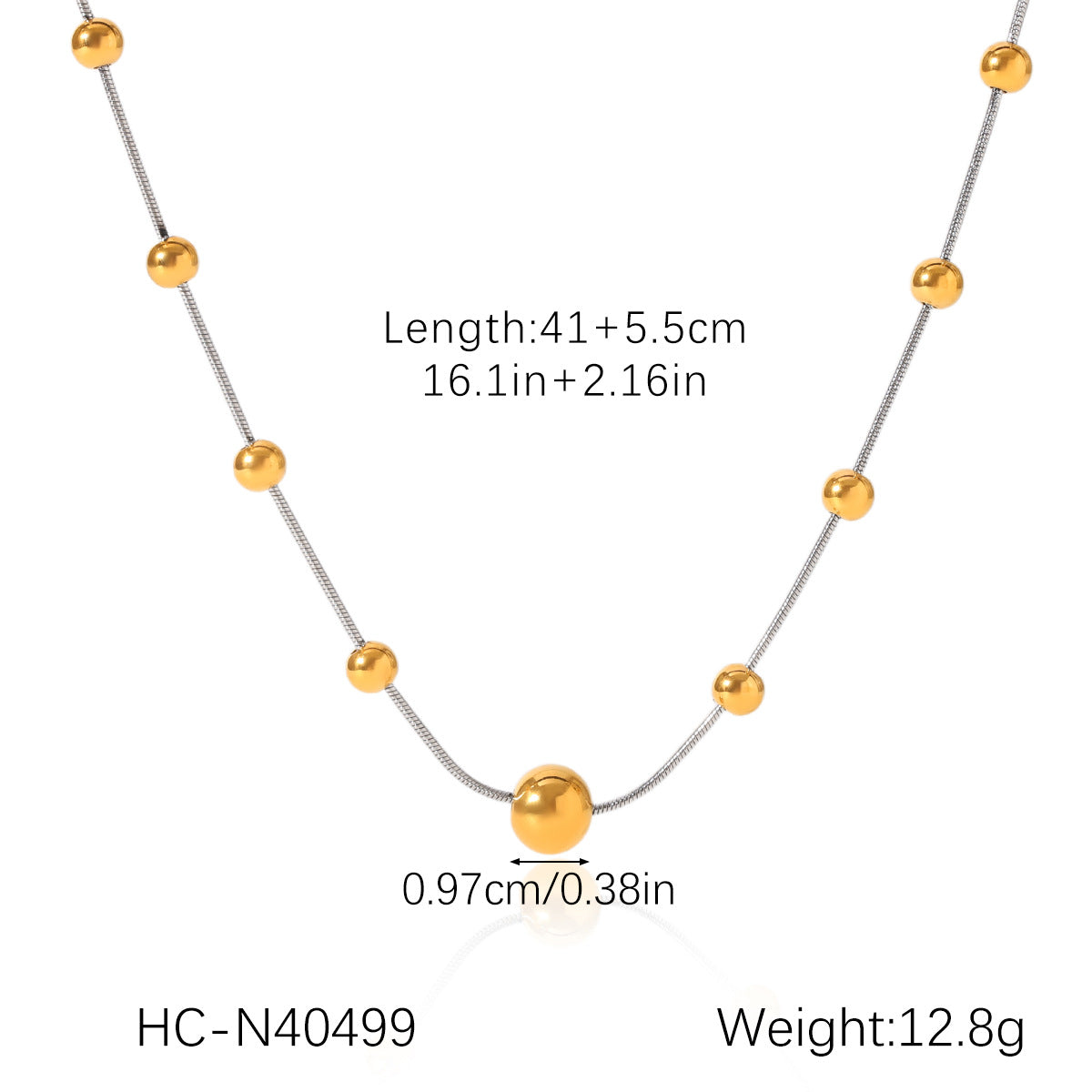 Color Matching Round Bead Necklace Tassel Y Chain 18K Gold Stainless Steel Clavicle Chain Titanium Steel Necklace