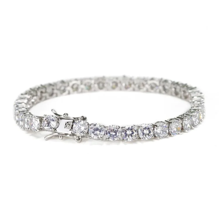 The Luxe Set - 5MM White Gold Iced Out Tennis Bracelet
