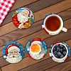 8pcs Cartoon DIY Diamond Painting Wooden Coasters Kits with Holder (Santa Claus)