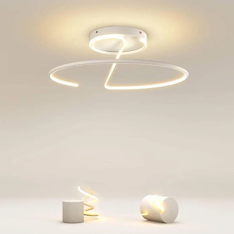 Semi Circle Flush Mount Ceiling Light Abstract Streamlined Metal LED Light - Appledas