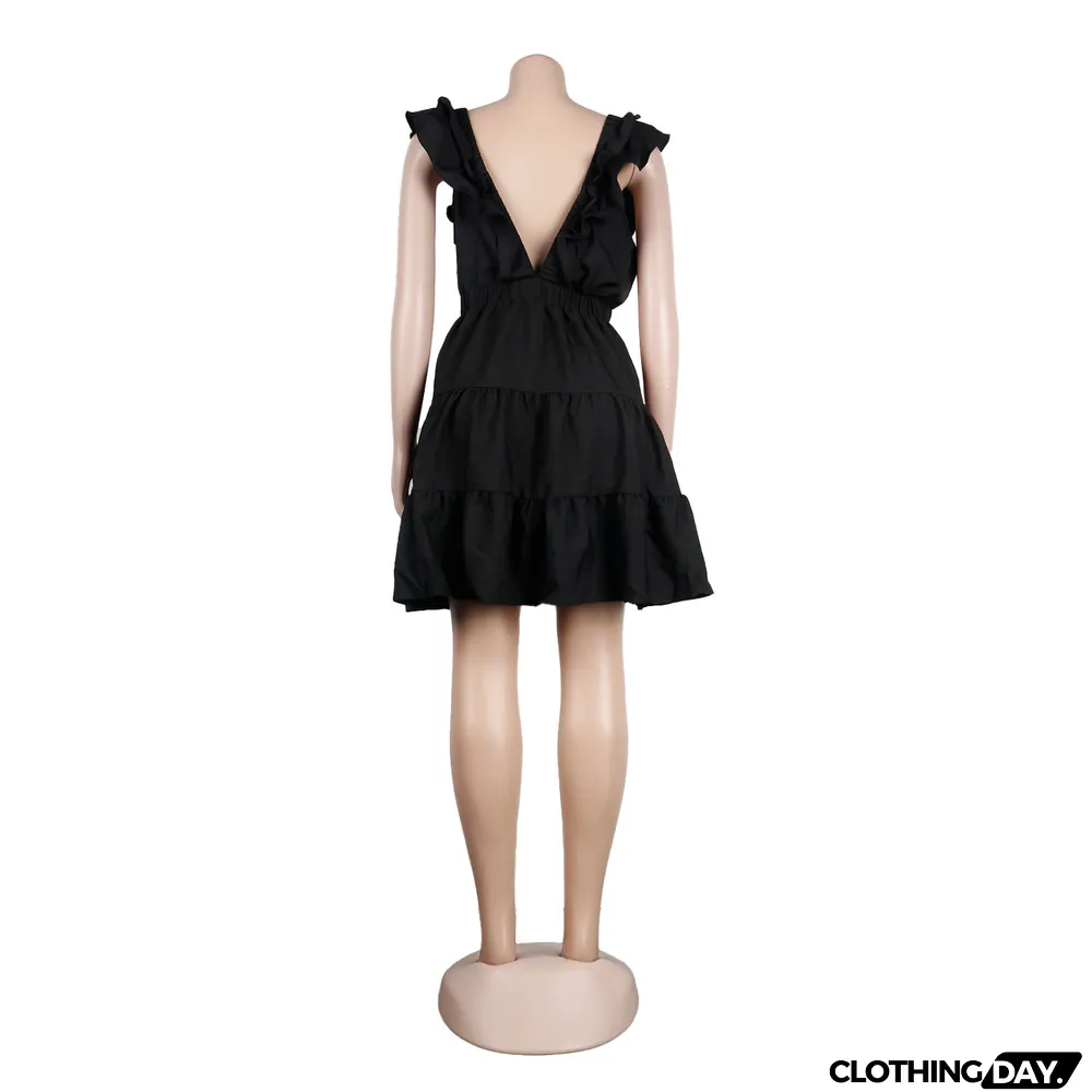 Women Sexy V-Neck Sleeveless Dress