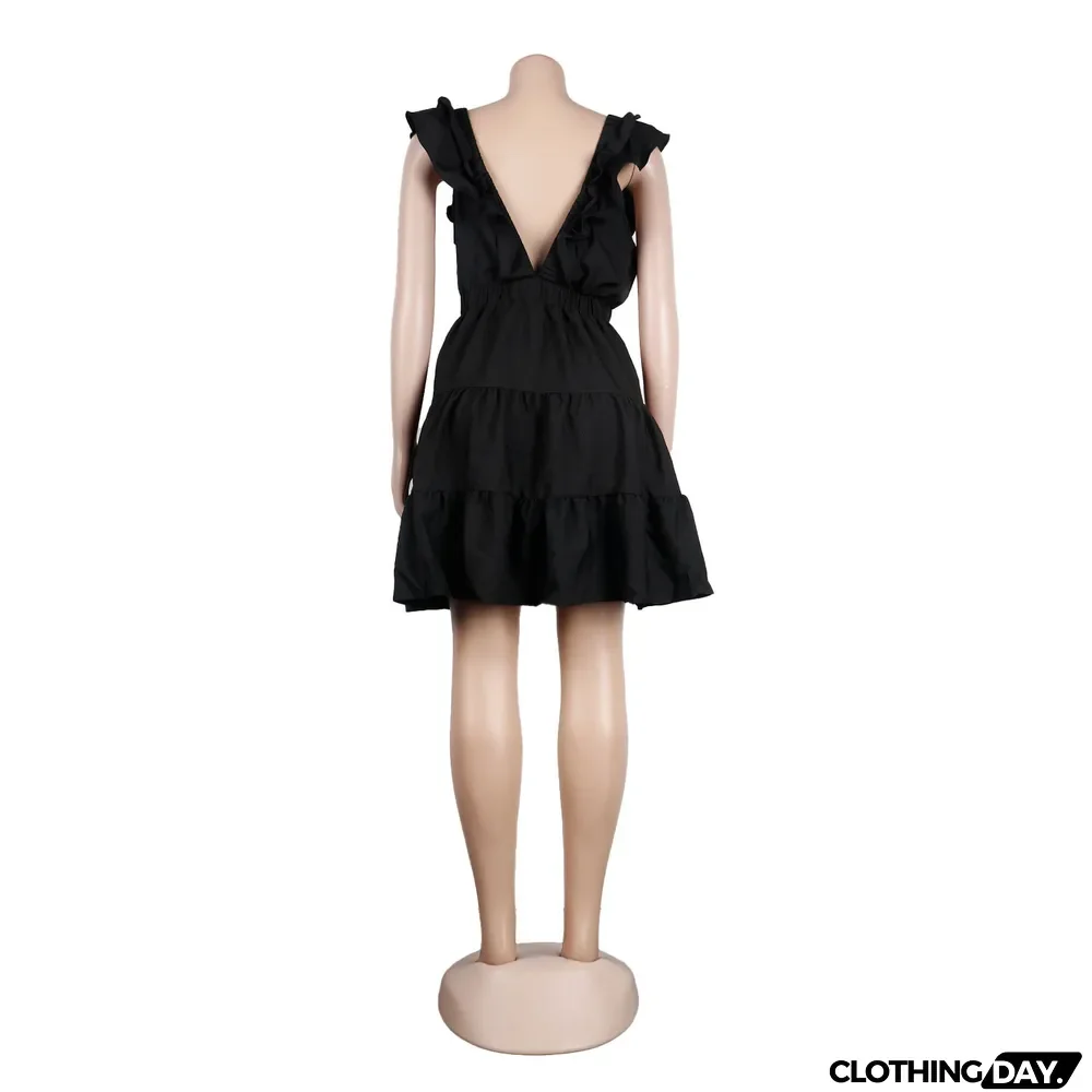 Women Sexy V-Neck Sleeveless Dress