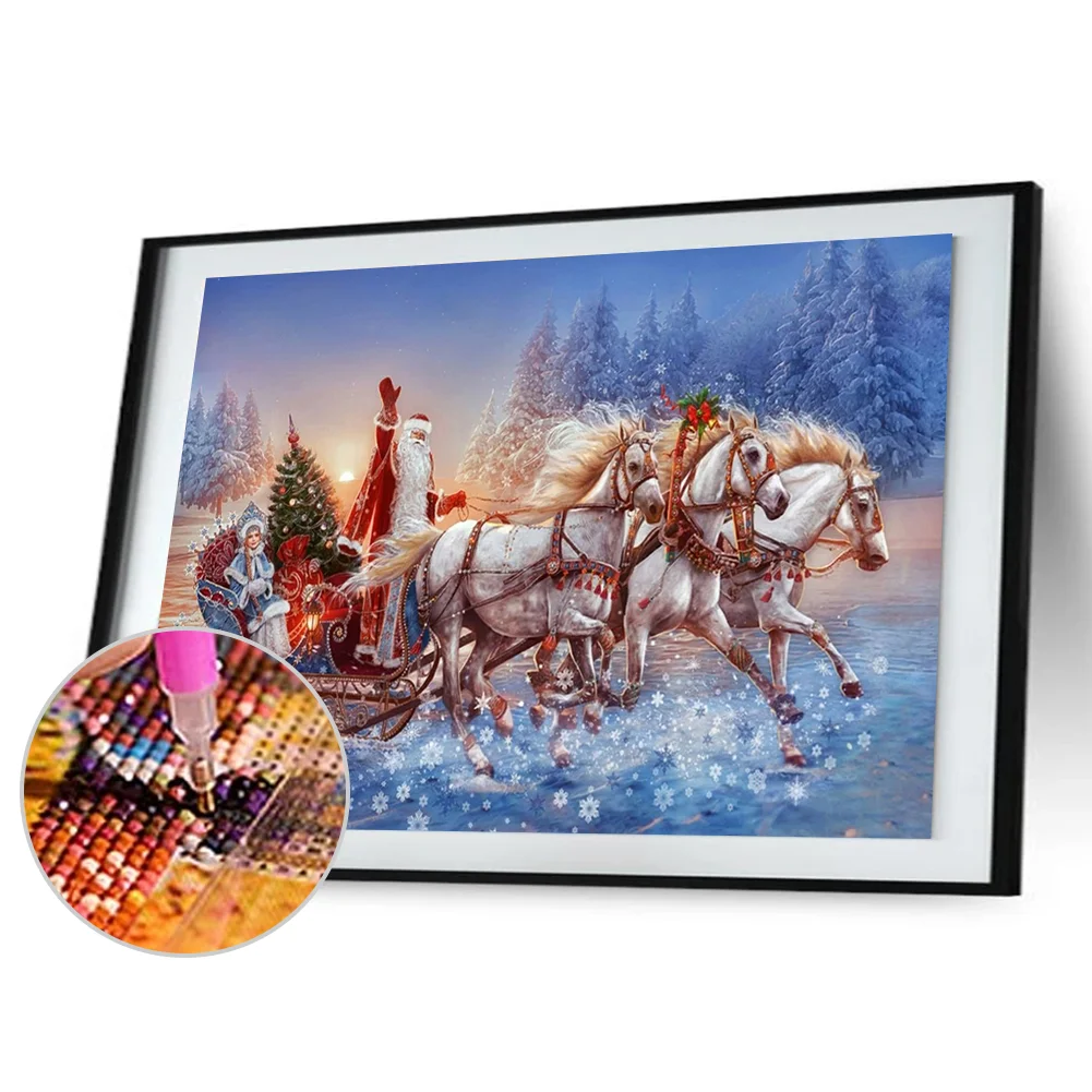 Diamond Painting - Full Round Drill - Santa Sleigh(60*40cm)