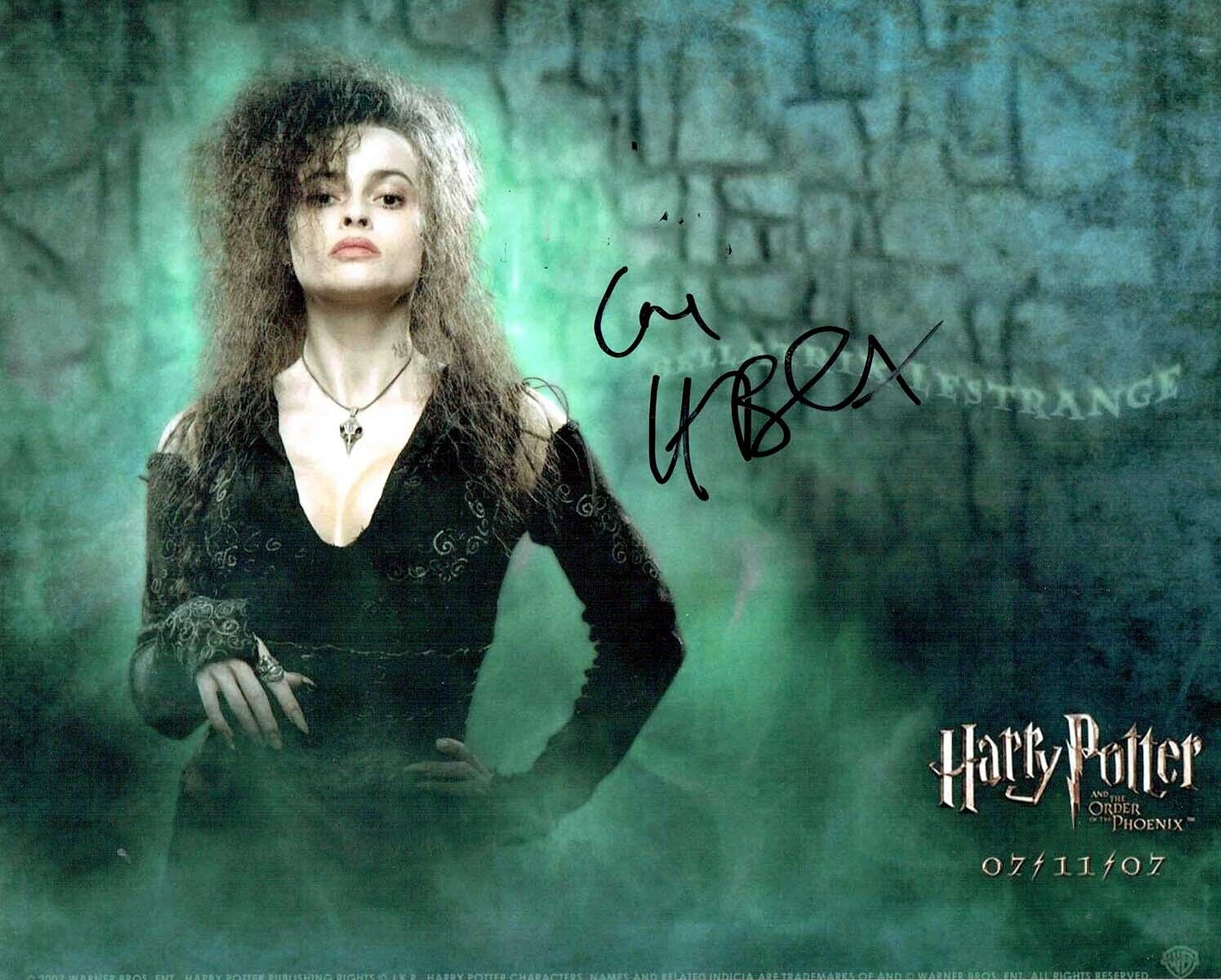 Helena BONHAM-CARTER SIGNED Bellatrix Lestrange Harry POTTER Photo Poster painting AFTAL COA