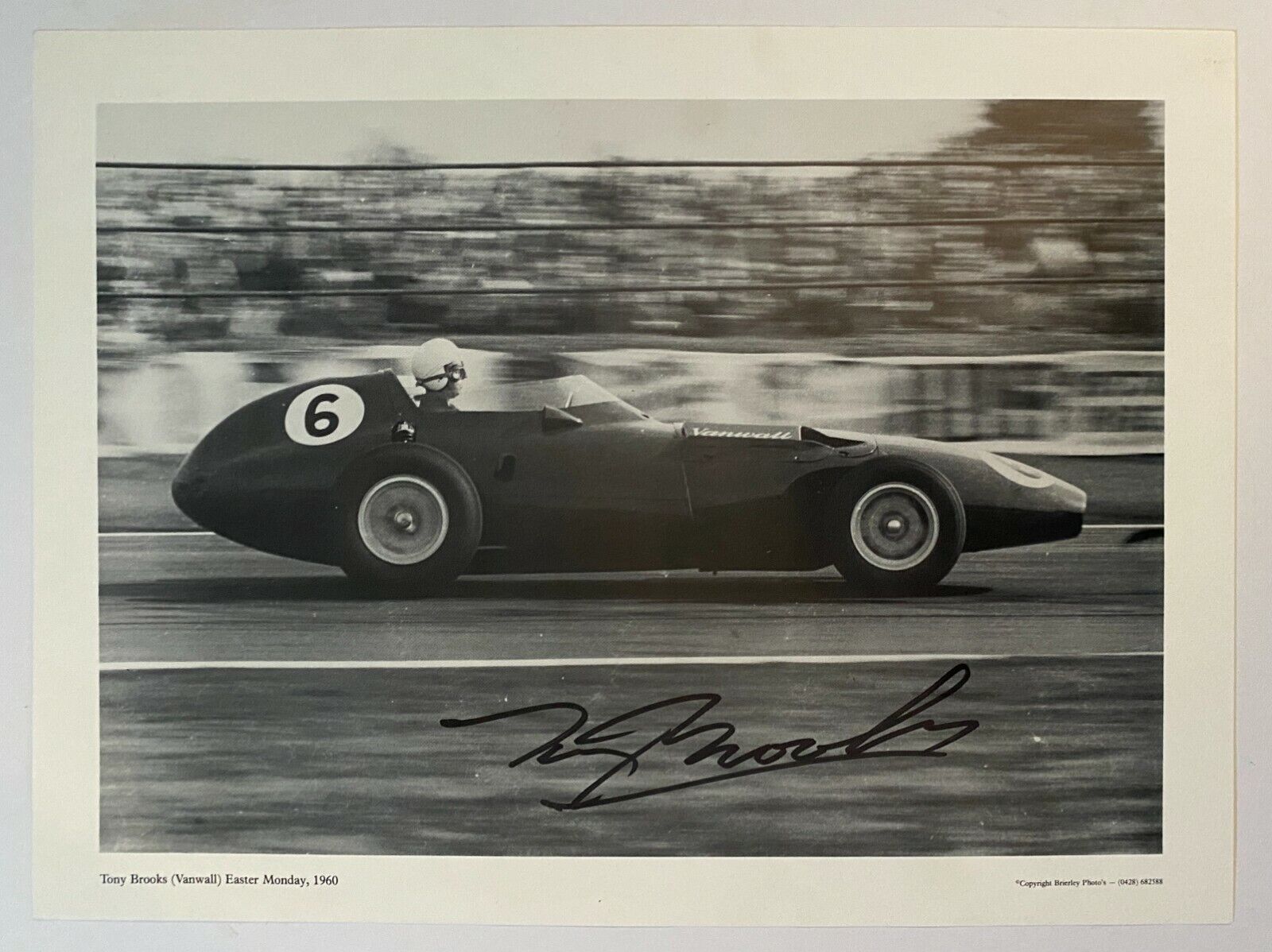 Tony Brooks Hand Signed 13x10 Photo Poster painting F1 Autograph Vanwall 1