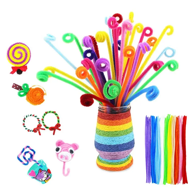 1Set 30cm Chenille Stems Pipe Cleaners Kids Plush Educational Toys Handmade DIY Crafts Children Gifts Birthday Party Decoration