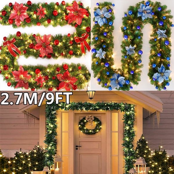 2.7M PVC Christmas Decorations Garland Rattan with Lights Home Party Christmas Tree Decorations - Shop Trendy Women's Fashion | TeeYours
