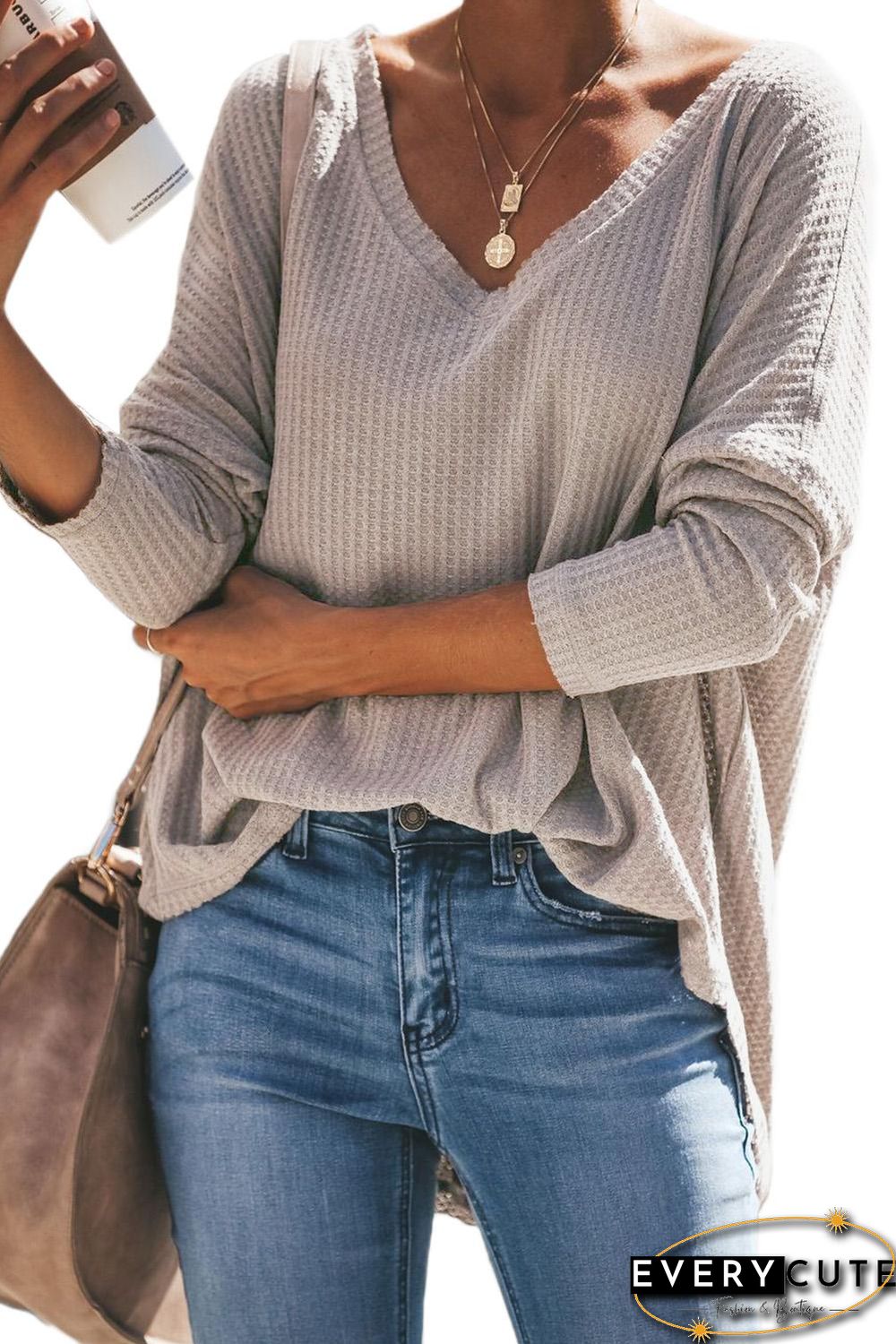 Khaki Just Between Us Thermal Knit Top