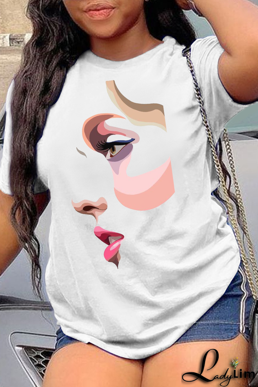 Orange Casual Daily Print Patchwork O Neck T-Shirts