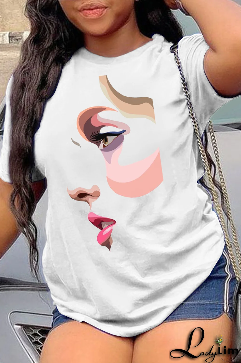 Orange Casual Daily Print Patchwork O Neck T-Shirts