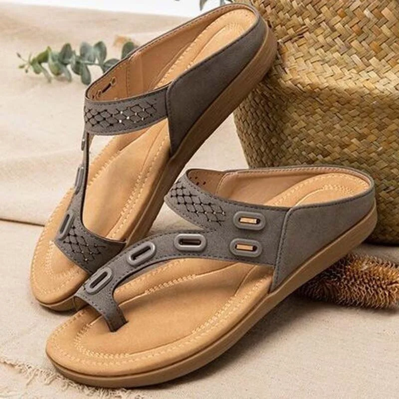 Women Sandals Premium Orthopedic Women'S Shoes Flat Slipper Vintage Anti-Slip Sandals Women Flip Flops Ladies Shoes Plus Size 43