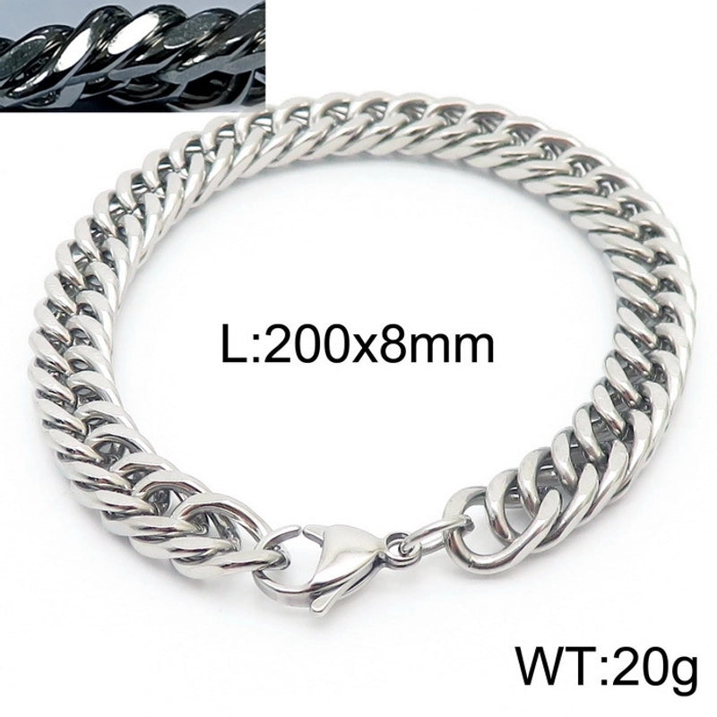 Minimalist Solid Color Titanium Steel Chain Unisex Bracelets
