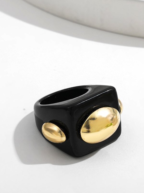 Y2K Dots Square Ring-luchamp:luchamp