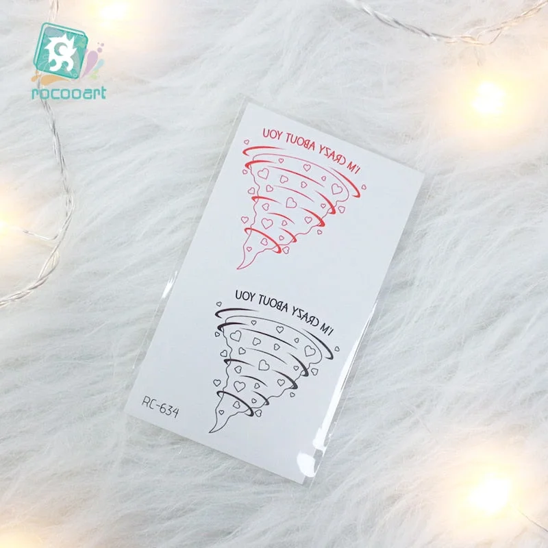 2020 Couple Temporary Tattoos Fashion Cool Body Art Beauty Makeup Valentine's Day Tattoo Waterproof Hand Fake Tatoo 10.5x6cm