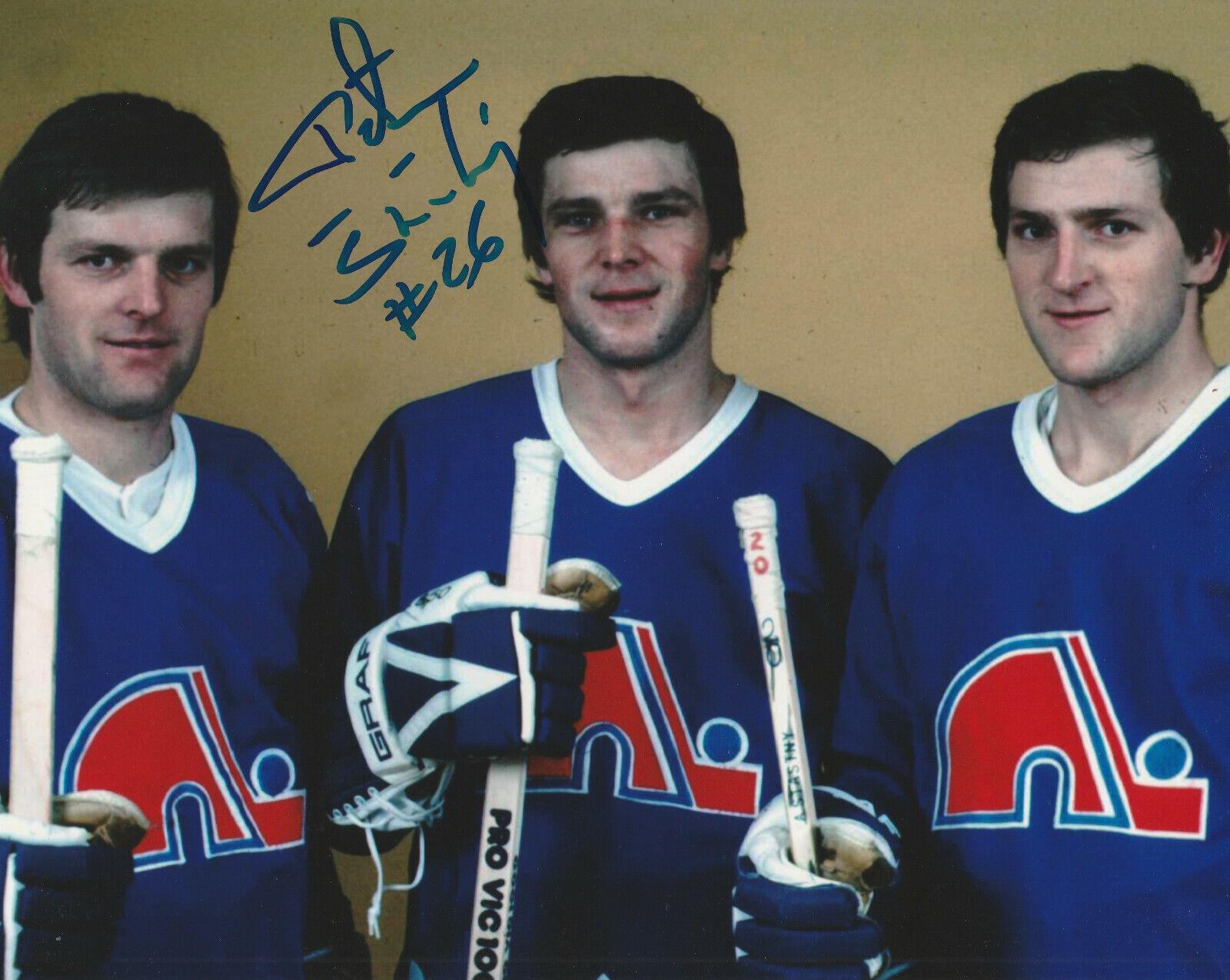 VINTAGE PETER STASTNY SIGNED QUEBEC NORDIQUES 8x10 Photo Poster painting #2 HHOF Autograph