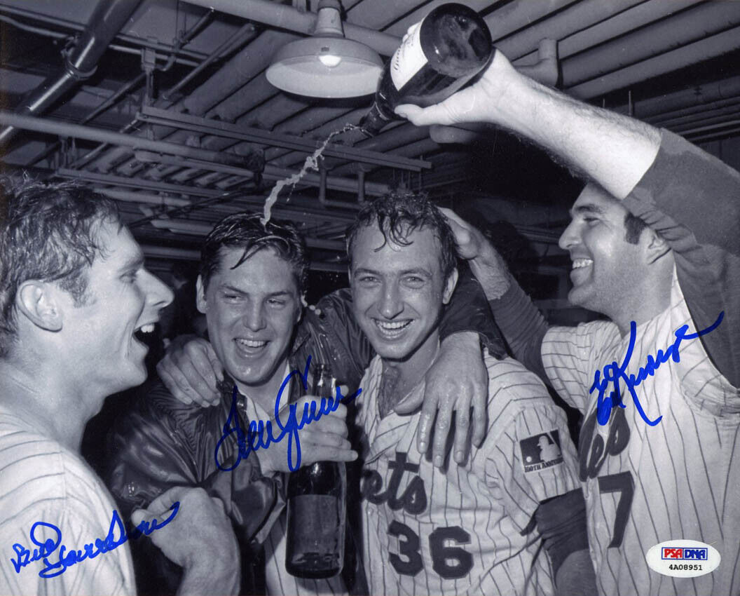 Tom Seaver Bud Harrelson Ed Kranepool SIGNED 11x14 Photo Poster painting Met PSA/DNA AUTOGRAPHED