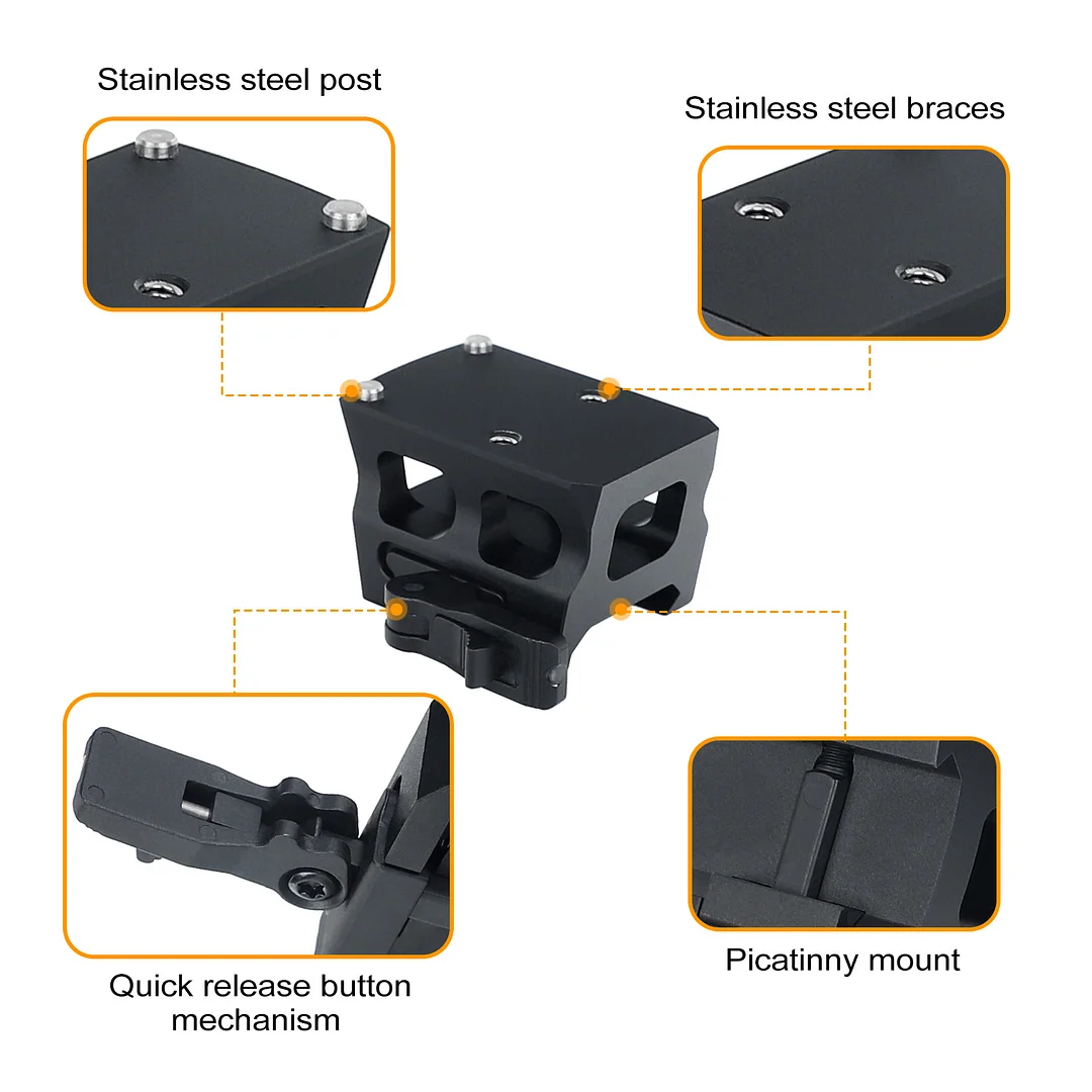ohhunt® Red Dot Mount Picatinny Quick-Release High Riser Mount Compatible with Trijicon RMR/SRO/Holosun 407C/507C/508T