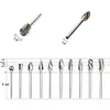 10Pcs Carbide Burr Set Double Cut Die Grinder Bits 1/8 Inch Shank Long Burr Bits
