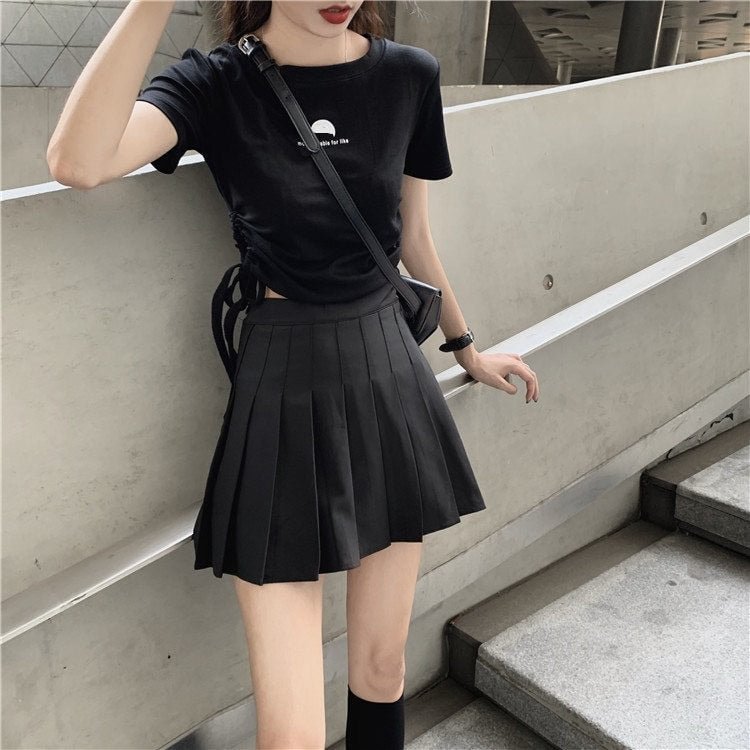 2021 summer high waist anti-failure pleated skirt playful white age reduction skirt female casual college style clothes