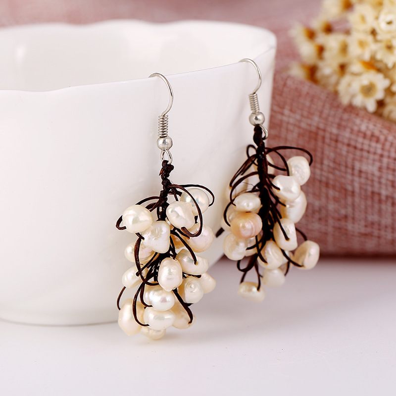Individuality Colorful Imitation Pearls Handmade Earrings