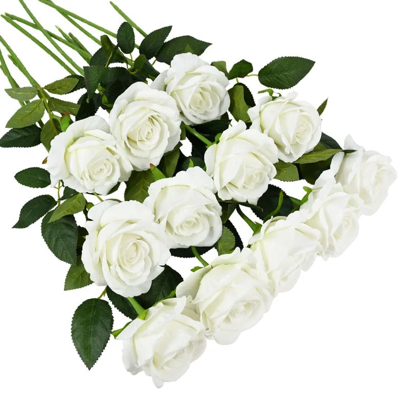 5/10Pcs Artificial Flowers Bouquet Red Silk Fake Rose Flower for Wedding Home Table Decoration Christmas Valentine's Day Gift